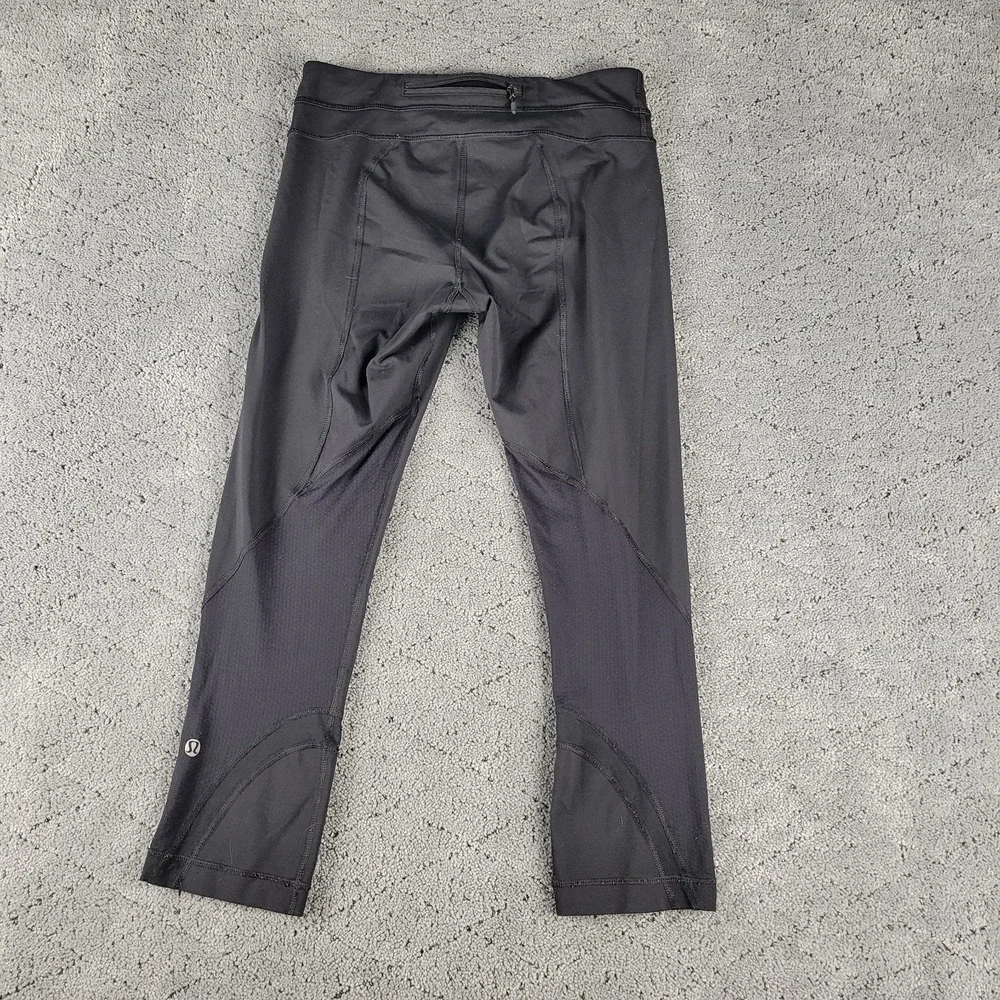 Lululemon Leggings Womens 6 Black Cropped Pull On Athleisure Stretch Slimming